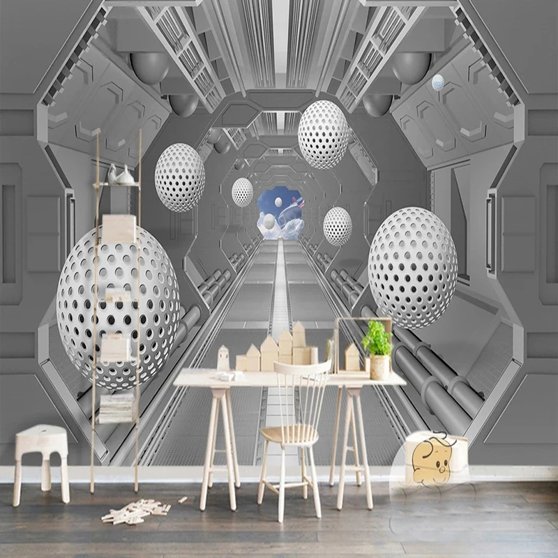 Пользовательские фото обои 3D круглый шар космический корабль пространство