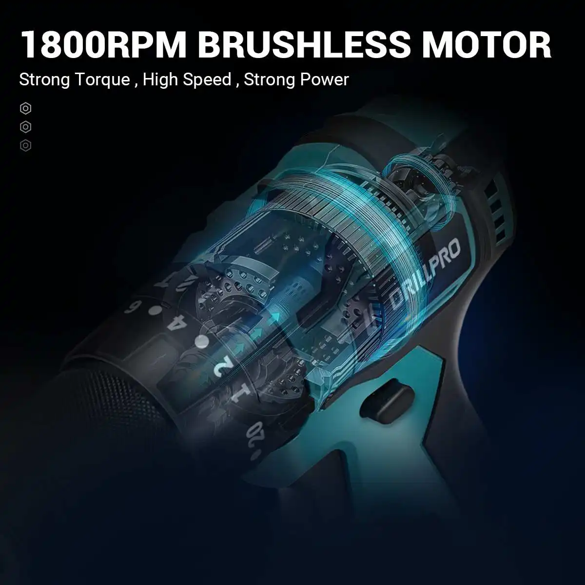 Бесщеточная ударная дрель Drillpro 13 мм
