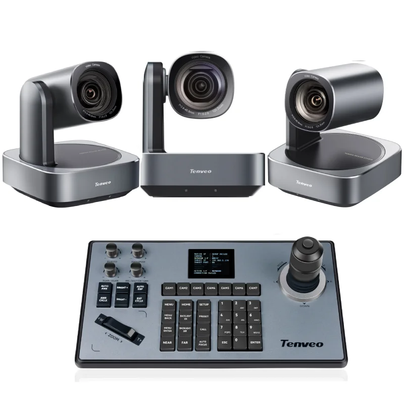 Фото 3 шт. 4K 12X NDI POE Ptz камера VL12U и One KB200 Студия видеоконференций Прямая трансляция IP-джойстик Группа контроллеров №1