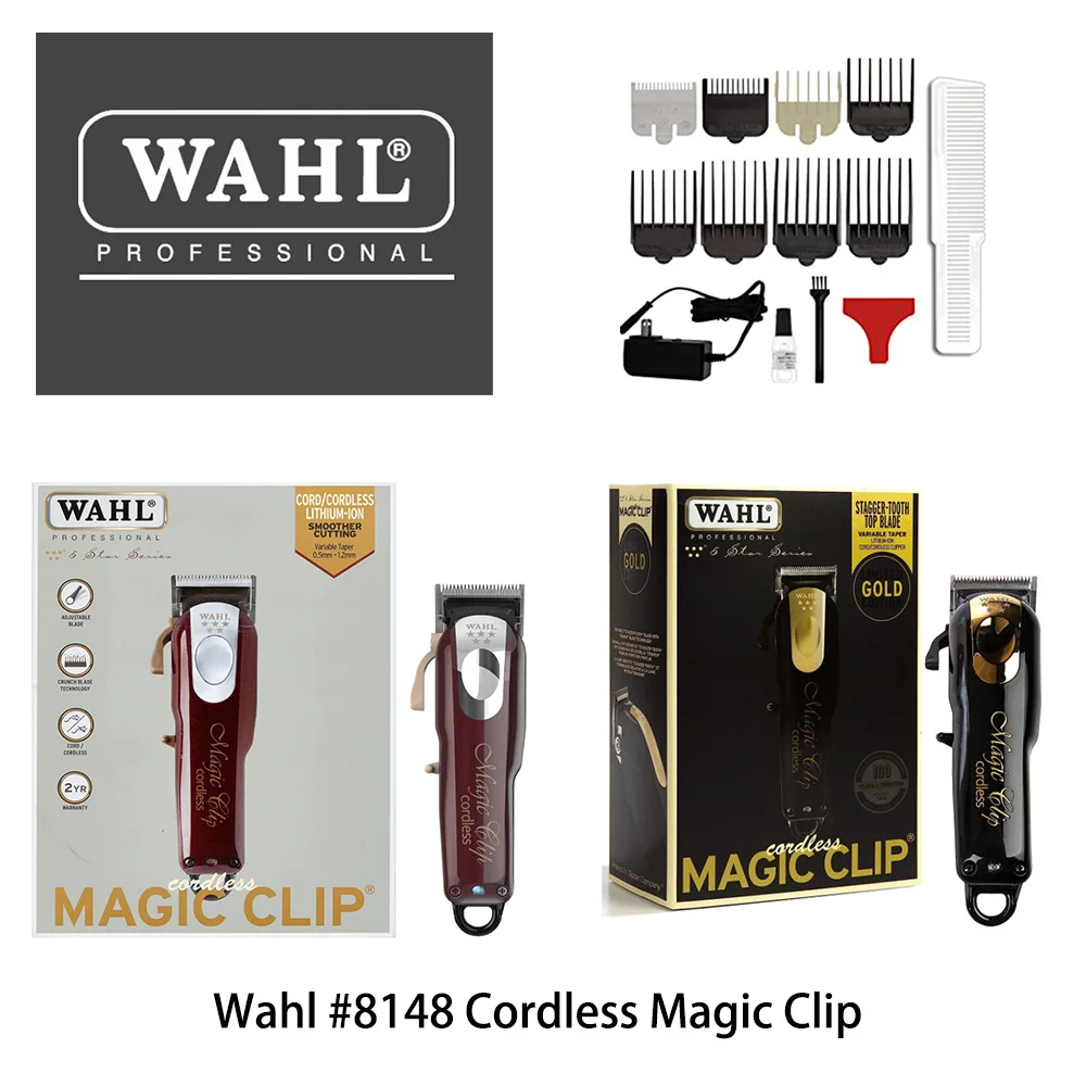 

Wahl 8148 Professional 5 Star Cordless Magic Clip Hair Clipper Pro Haircutting Kit Barbers Supplies
