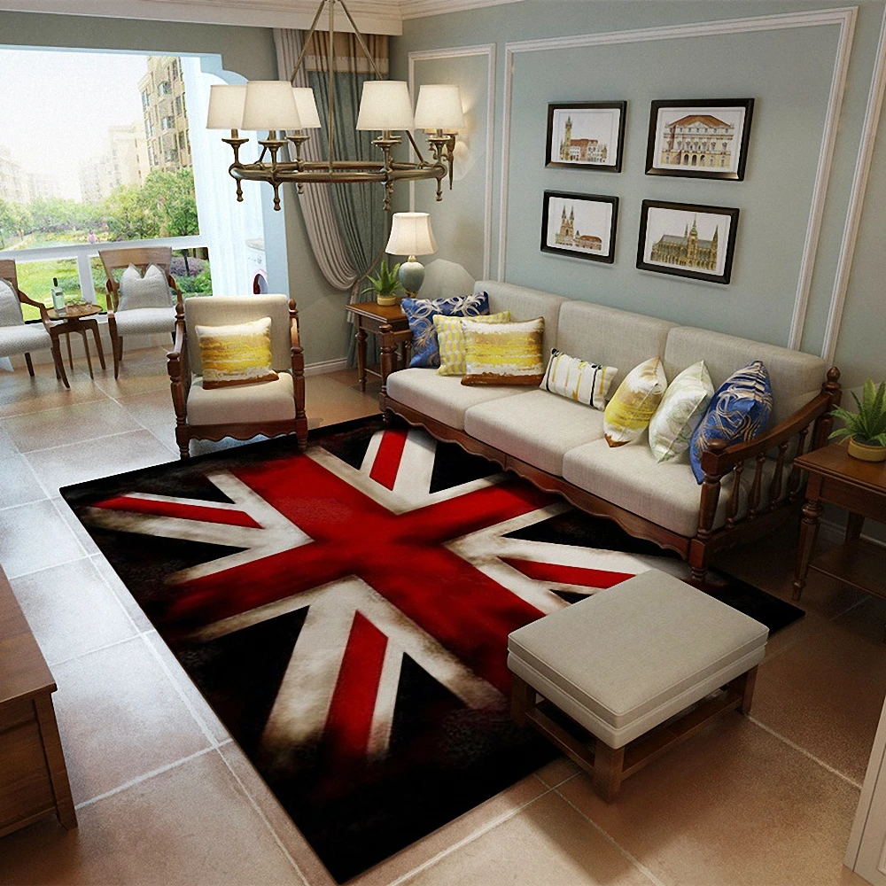 

Nostalgic Vintage Union Jack Carpet, Large Area Rug Door Mat Floor Decoration Carpet for Living Room, Bedroom, Bathroom, Kitchen