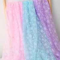white snowflake printing tulle fabric 155cm width for girls summer dress princess dress handmade diy clothing decoration fabric