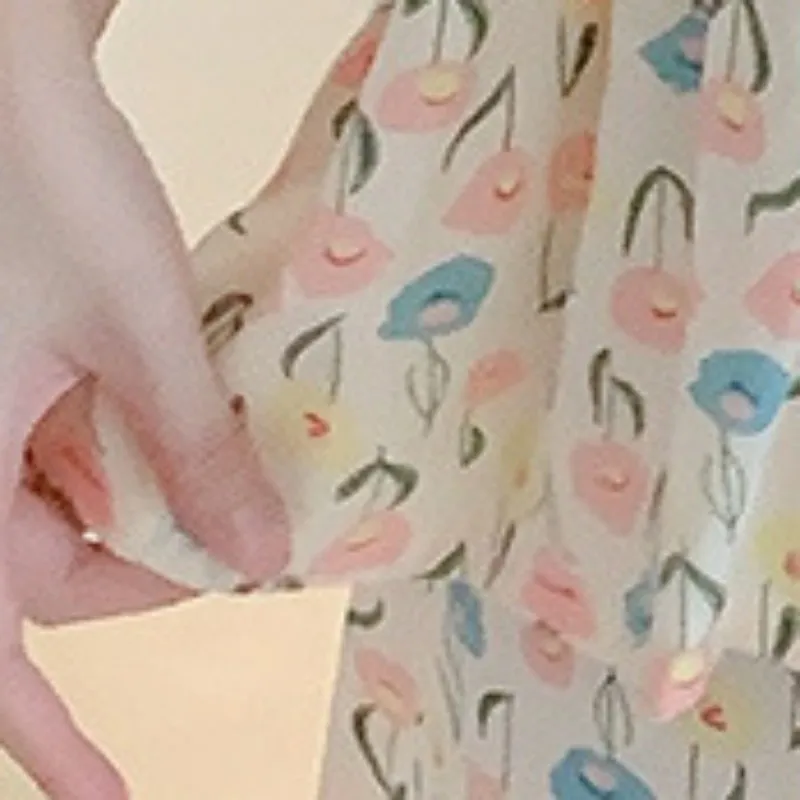 Sweets Princess Girls' Summer Viscose Pajamas Suit V-Neck Sling Printing Two Pieces Fairy Clothes Plus Size With Bra