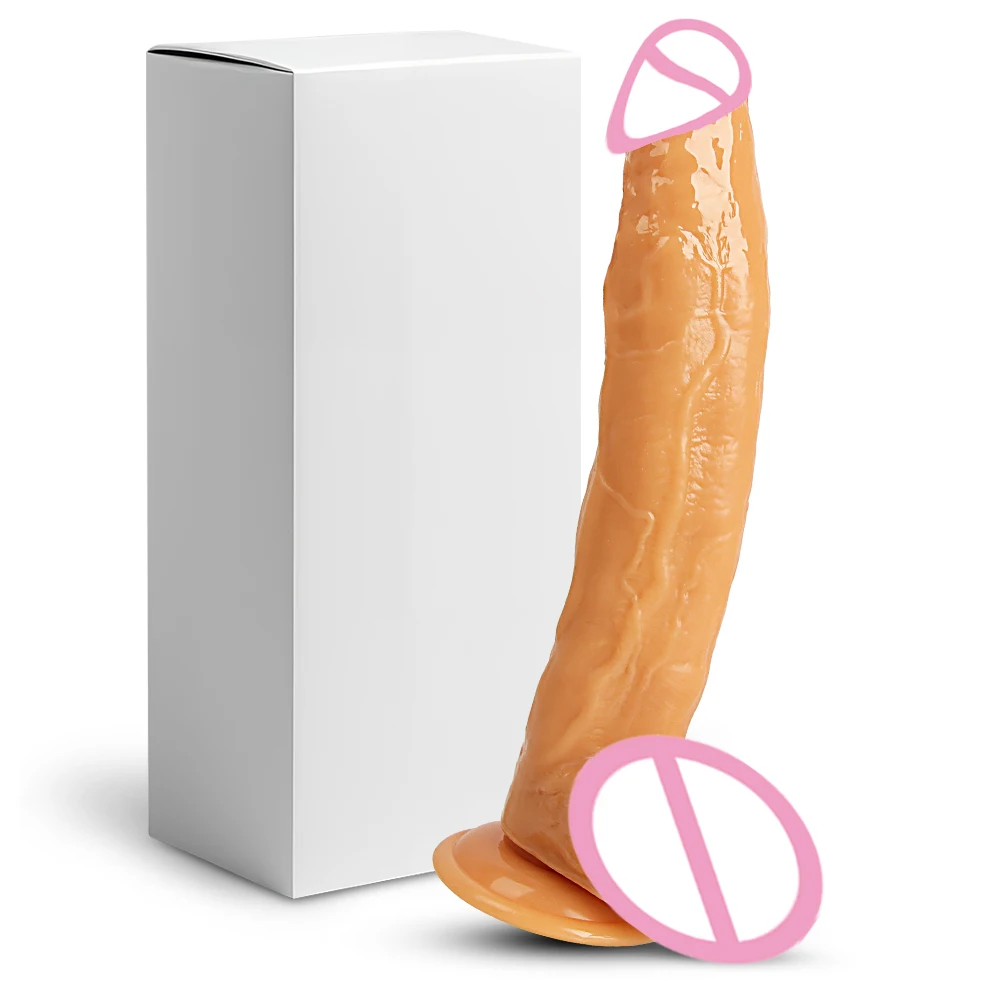 Мягкий силиконовый пенис реалистичный толстый огромный фаллоимитатор анальная