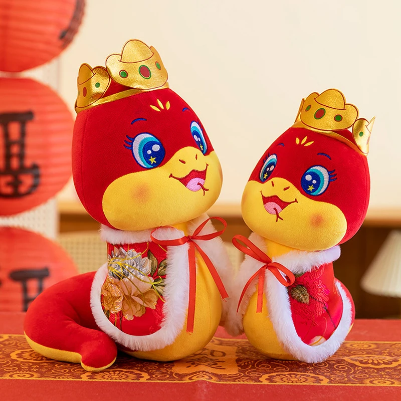 16/20/25/30 см Kawaii Зодиак Юаньбао красный плащ змея плюшевая кукла-животное год