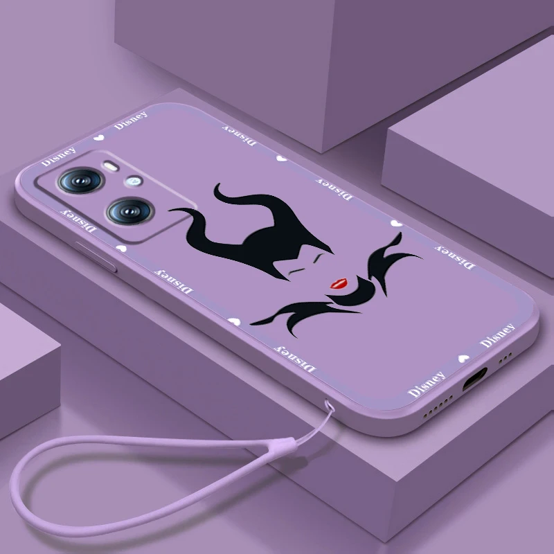 

Disney Villain Queen Art Phone Case For OPPO Find X5 X3 F21 Lite A96 A94 A93 A77 A76 A74 A72 A57 A53S A16 A9 5G Liquid Rope