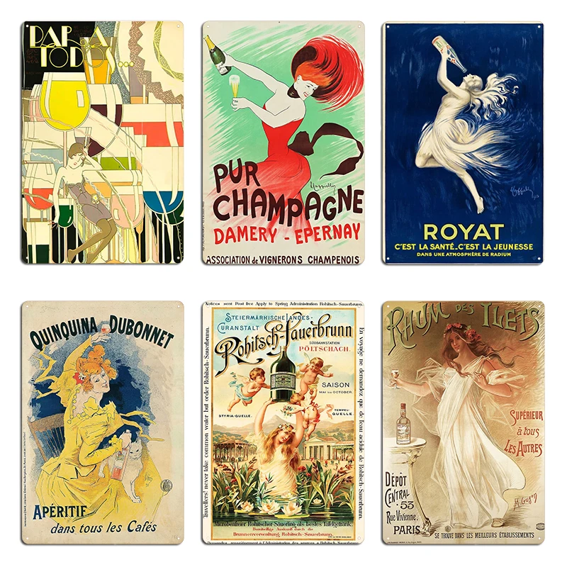 Шампанское Theophile Roederer Andamp Co Плакат Металлическая табличка Настенная пещера