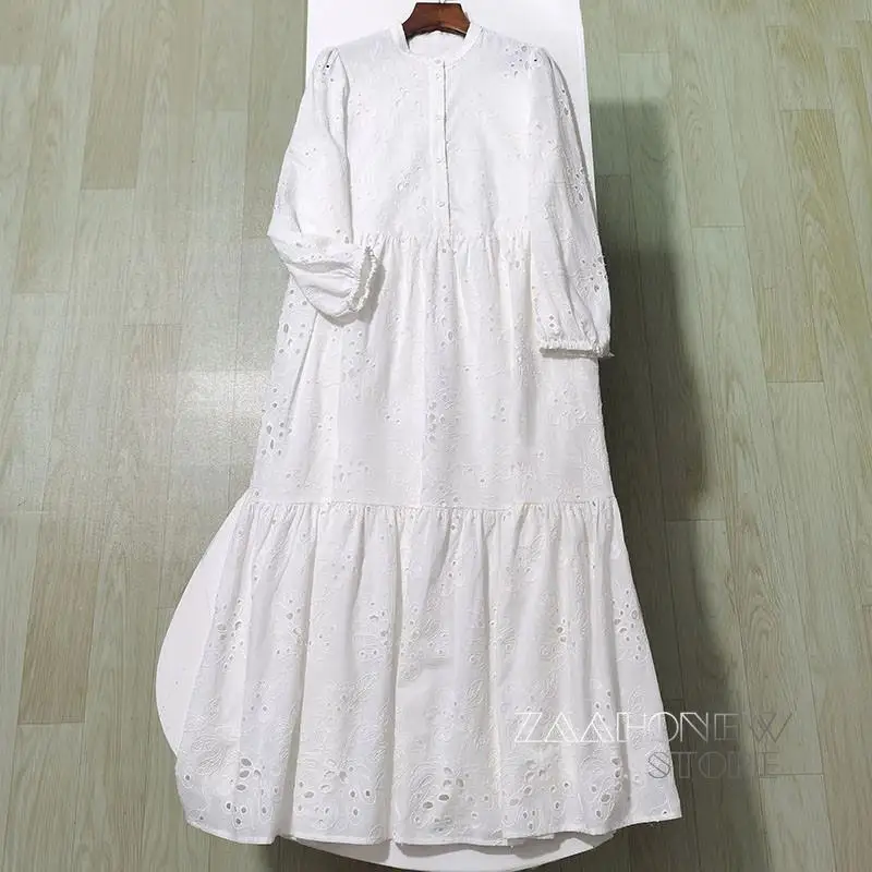 

ZAAHONEW 2023 летнее женское модное свободное сексуальное кружевное ажурное платье с вышивкой Женские однотонные повседневные юбки