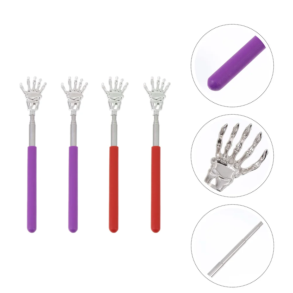 

4pcs Metal Telescopic Scratchers Skeleton Hand Back Scratcher Body Massagers