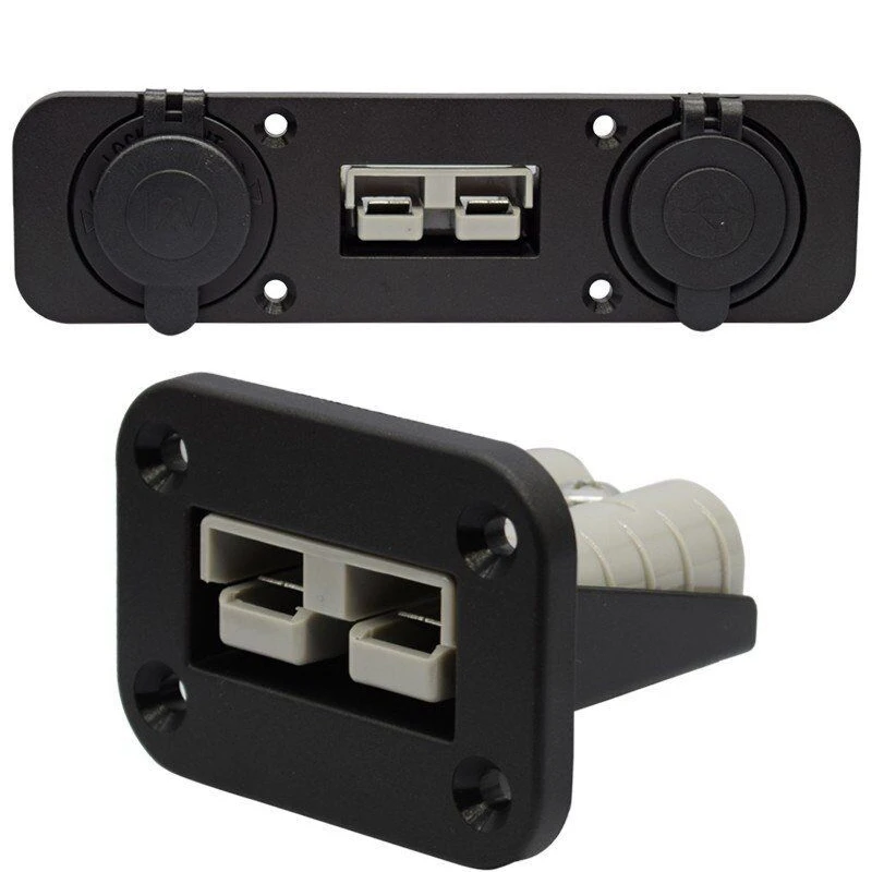 

2X Flush Mount 50 Amp Anderson Plug Mounting Bracket Panel Cover For Caravan Camper Boat Truck