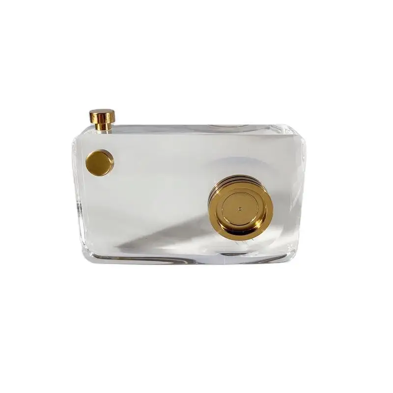 

Modern simple light luxury crystal camera ornaments metal crafts model room book living room desktop ornaments
