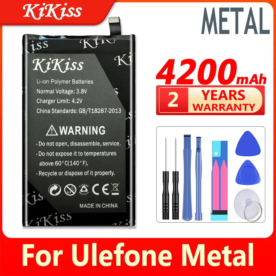 

Металлическая аккумуляторная батарея KiKiss 4200 мАч для металлического смартфона Ulefone, литий-полимерные сменные батареи
