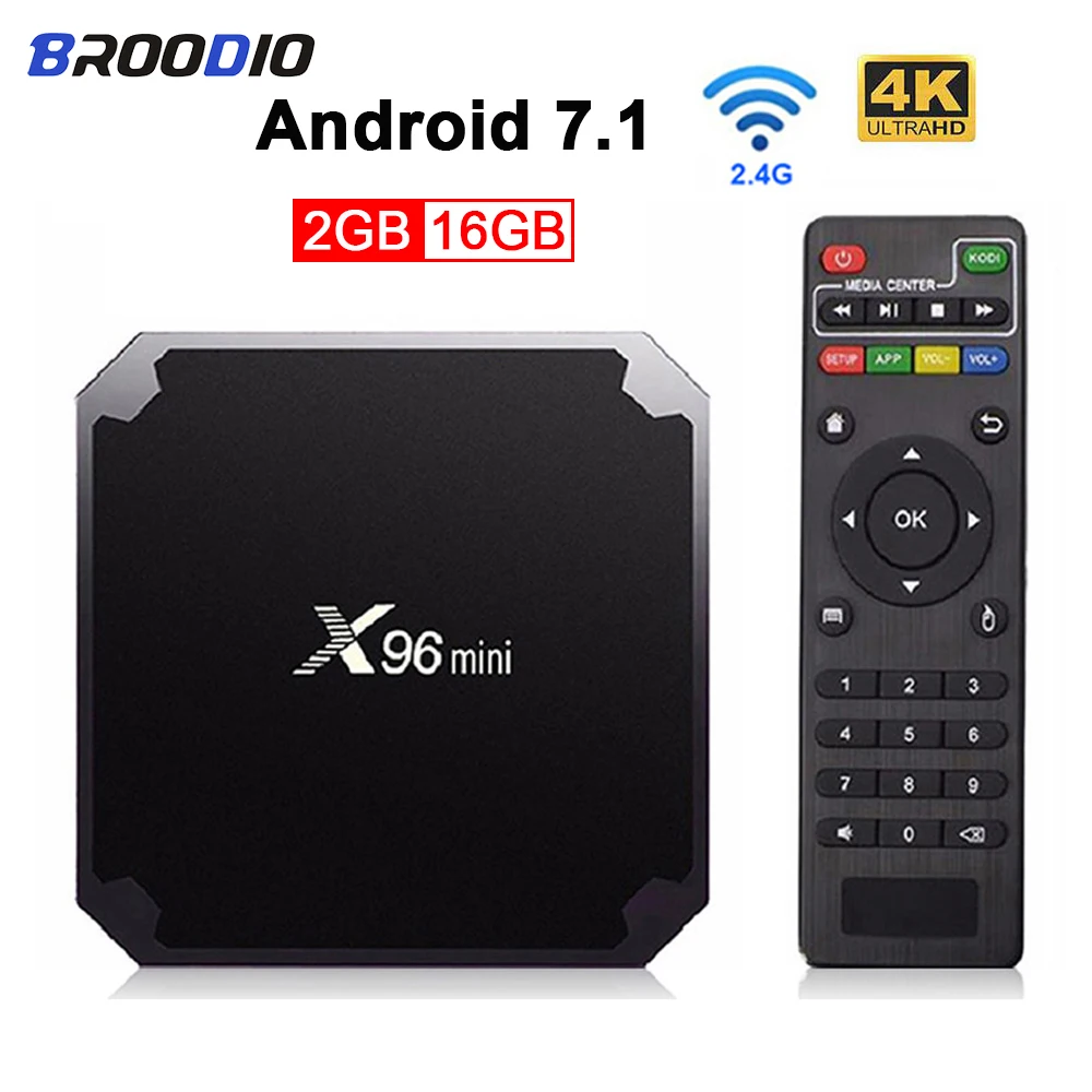 

ТВ-приставка X96mini, Android 7, 2 + 16 ГБ, Amlogic S905W, 2,4 ГГц, Wi-Fi
