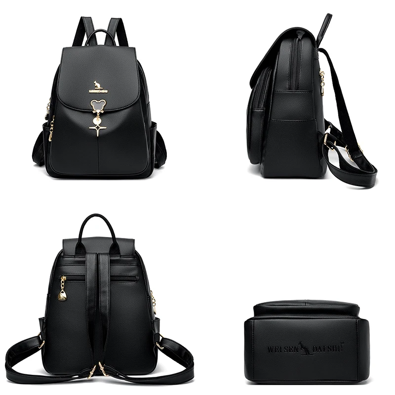 Большой Вместительный женский рюкзак кошельки Высококачественная кожаная