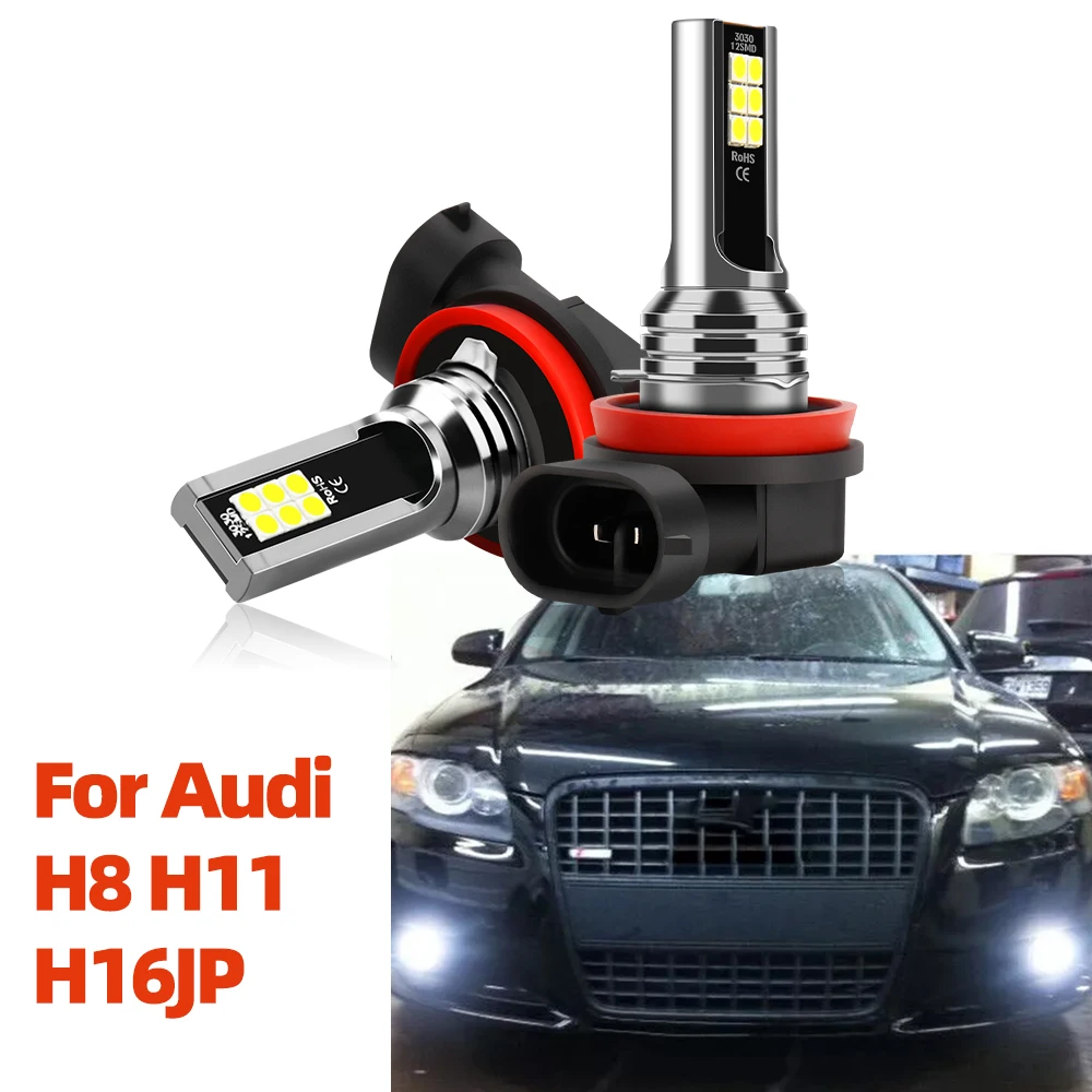 2 шт. H8 H11 H16JP 6000K белые светодиодные лампы противотуманных фар для Audi A3 A4 A5 A6 A8 Q3 Q5 S4
