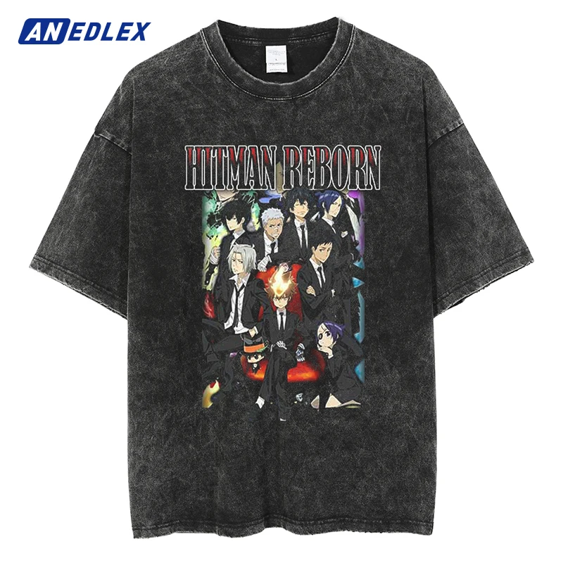 

Harajuku Streetwear Vintage T Shirt Oversized Anime Print T-Shirt Cotton Loose Tops Tees Men Summer Casual Tshirt Unisex