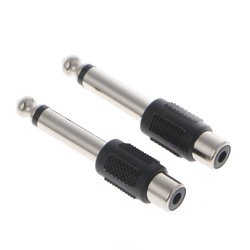 

10 Pcs RCA Female Jack To 6.35mm 1/4" Male Mono Plug Audio Adapter Connector