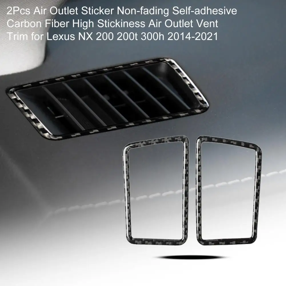 

Carbon Fiber 2Pcs Useful Non-fading Instrument Air Outlet Sticker Black Instrument Air Outlet Sticker Eco-friendly