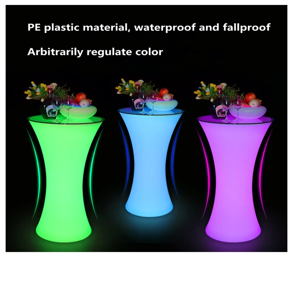 

New Led Luminous Bar Table Plastic Lighted Up Growing Cocktail Bar Table For Night Club Coffee Shop Creative Lighting Furniture