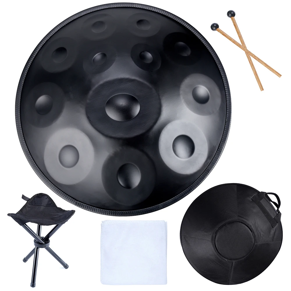 

Черный барабан ручной работы 12 Notes 22 дюйма D маленькая ручная кастрюля перкуссионный барабан для звуковой магнитной медитации музыкальные б...