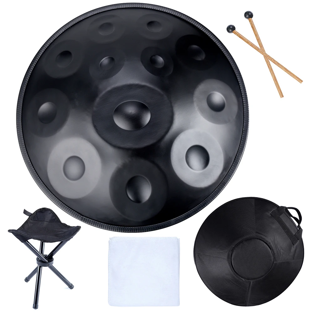 

Black 12 Notes Handpan Drum 22 Inch D Minor Hand Pan Percussion Drum Instrument Sound Healing Yoga Meditation Music Drums Gifts
