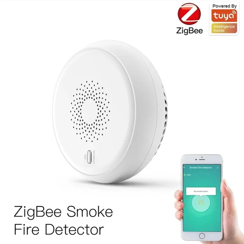 

Tuya Smart Zigbee Smoke Fire Alarm Sensor Detector Home Security System App Control Smoke Sensor
