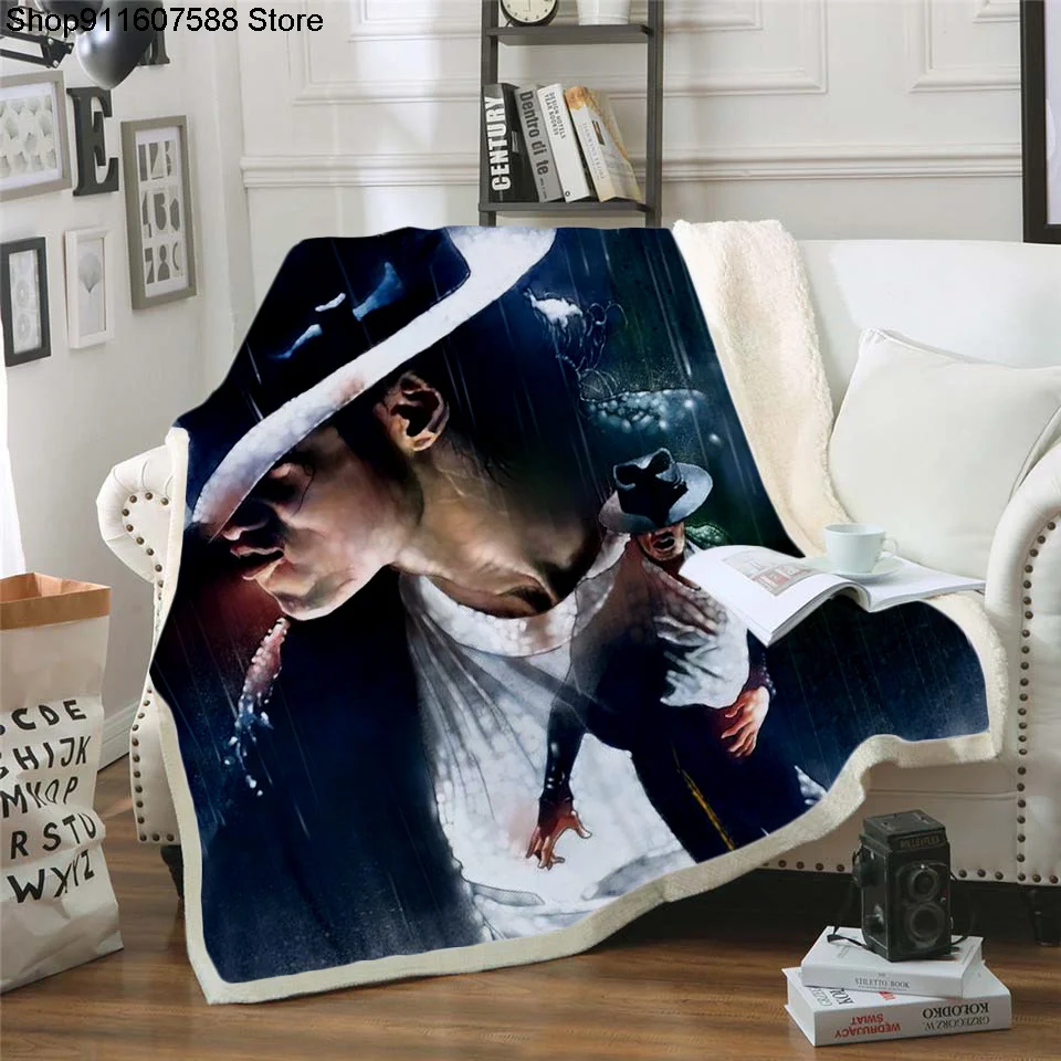 Флисовое одеяло с 3d принтом Майкла Джексона для кровати толстое модное покрывало