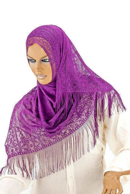 

IQRAH Delicate Cotton Tulle Shawl Purple