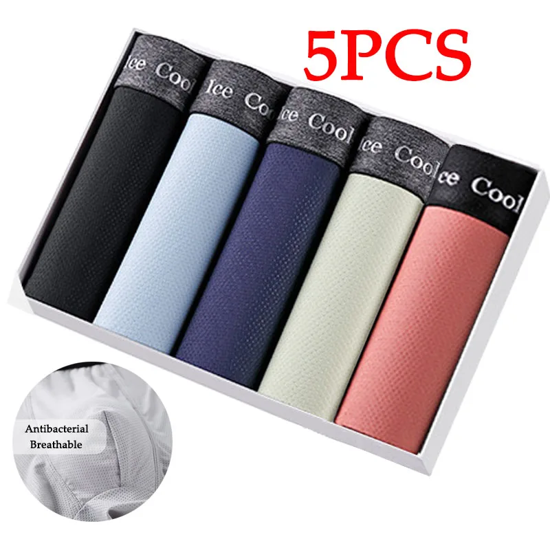 ice silk 5PCS men underwear boxer homme mens boxer underwear men boxer for men boxer shorts man boxer man underwear mesh comfort