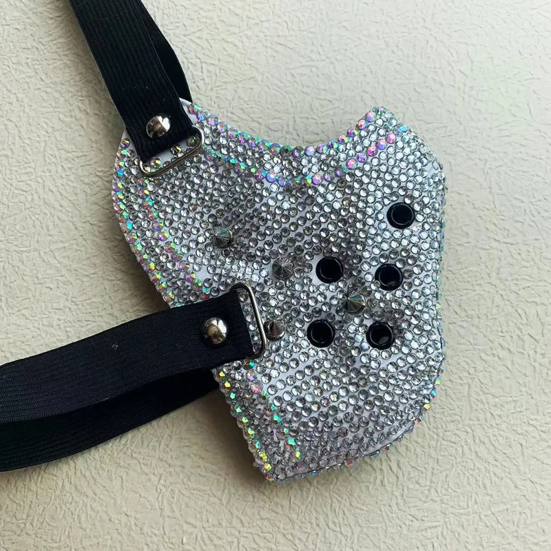 Маска с бриллиантами в стиле панк-рок женская маска для подростков езды на