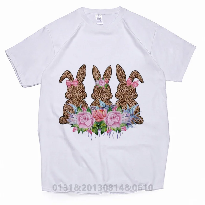 

Футболка женская летняя с коротким рукавом и принтом кролика