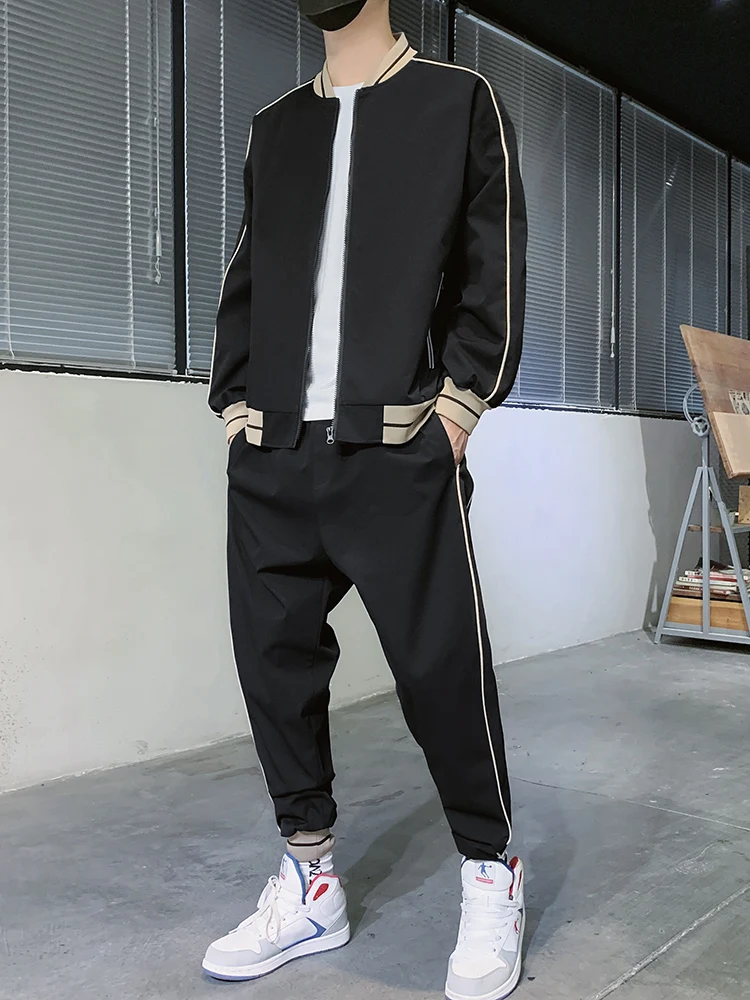 2022 новый весенний черно-белый спортивный костюм для мужчин размера плюс 5XL
