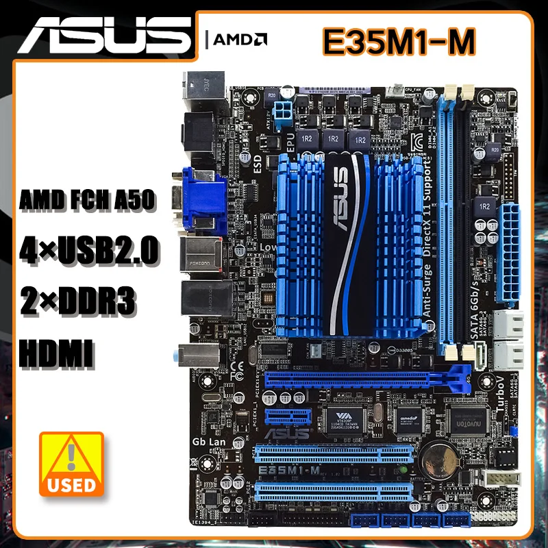

Asus E35M1-M Motherboard DDR3 8GB Motherboard AMD Fusion E-350 APU AMD FCH A50 SATA III USB2.0 HDMI VGA ATX