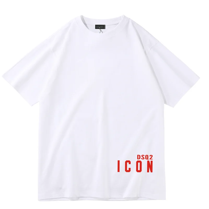 

ICON Men's Summer New Personalized Trend All Cotton Casual Printing Hot Stamping Short Sleeve T-shirt Fashion Brand T-shirt