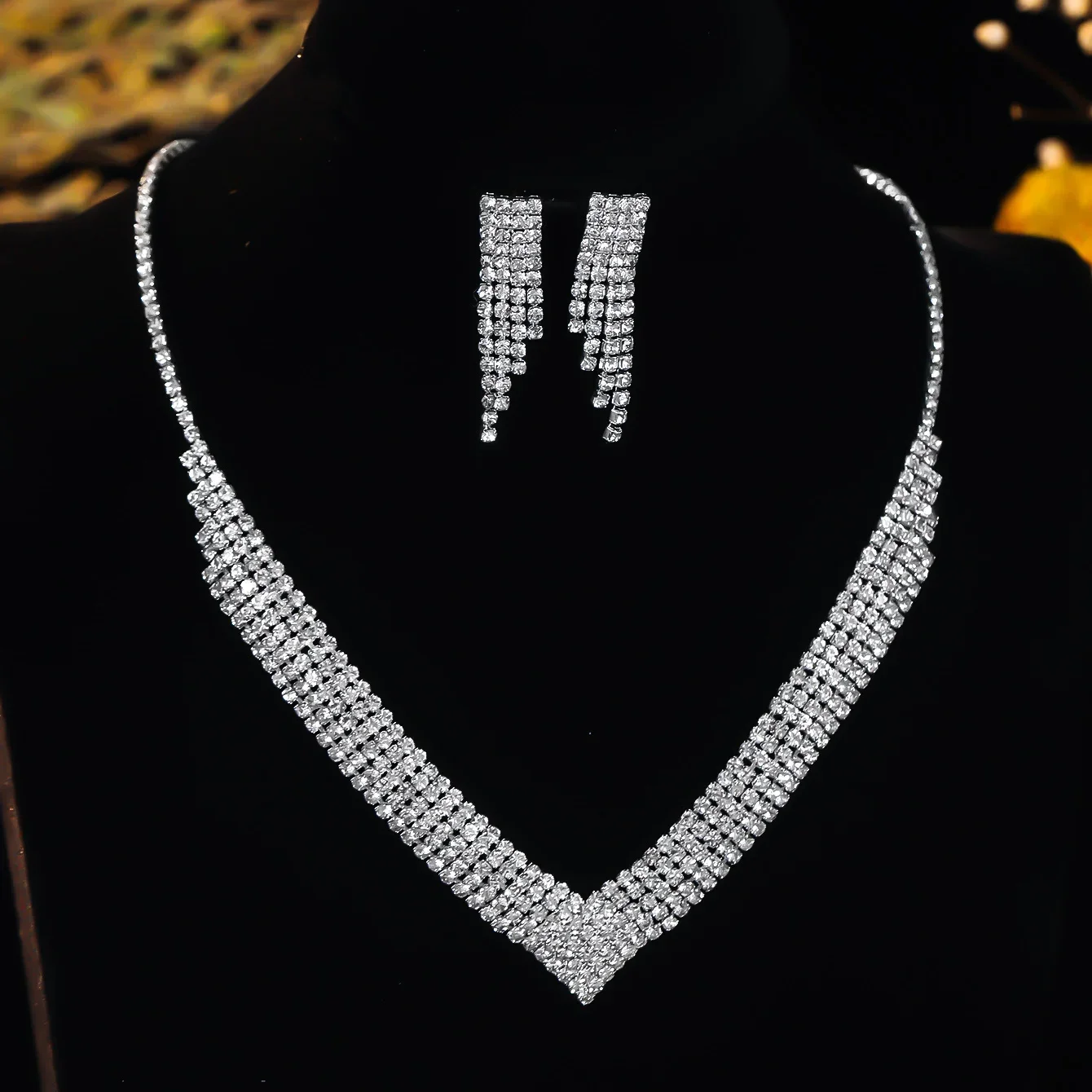 Простые и изысканные бриллианты нерегулярные серьги-колье из двух частей модный