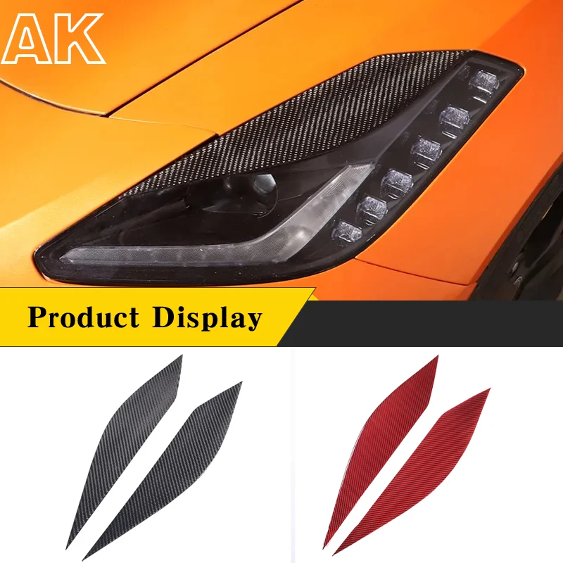 

Для Chevrolet Corvette C7 2014-2019, декоративная наклейка из мягкого углеродного волокна для автомобильных фар, аксессуары для модификации автомобиля