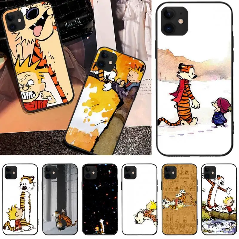 

Calvin And Hobbes Mange Phone Case For Iphone 11 12 13 PRO MAX X XS XR Mini 6S 7 8 PLUS Se 2020 Cover