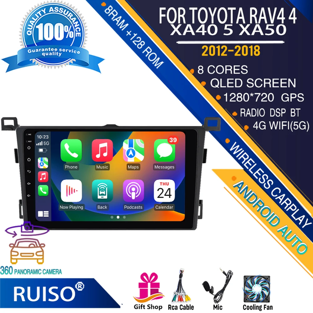 

RUISO Android touch screen car dvd player For Toyota RAV4 2013-2018 car radio stereo navigation monitor 4G GPS Wifi