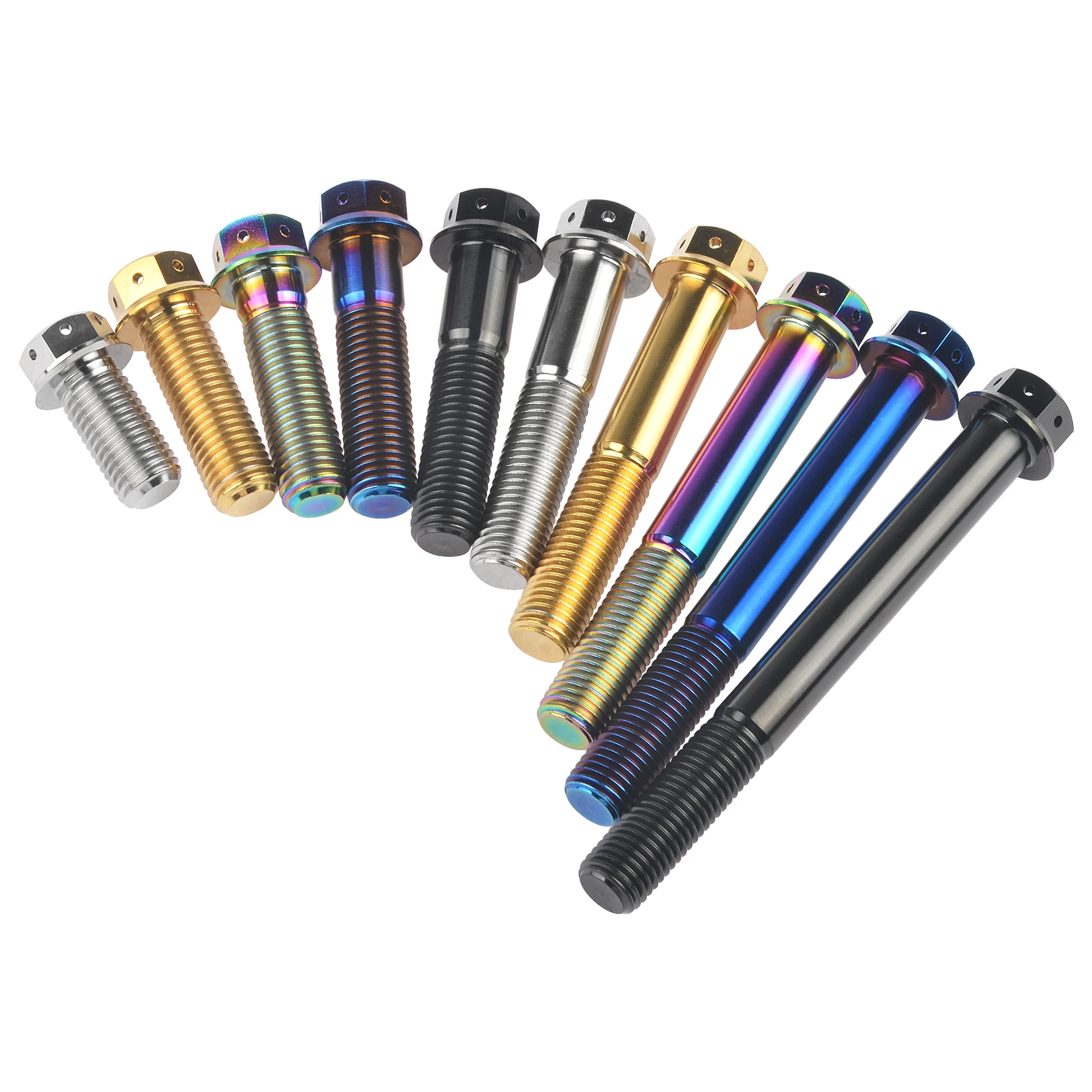 WEIQIJIE Титановый болт M10x20~90 мм шаг 1,25/1,5 мм Фланцевая головка гнездового типа для модернизации мотоциклетного калипера.