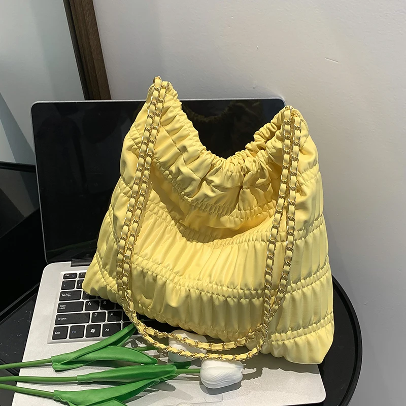 2pcs Casual Large Capacity Totes Bag for Women New Summer Popular Chain Shoulder Bags Female Fashion Bucket Bag Bolso Mujer