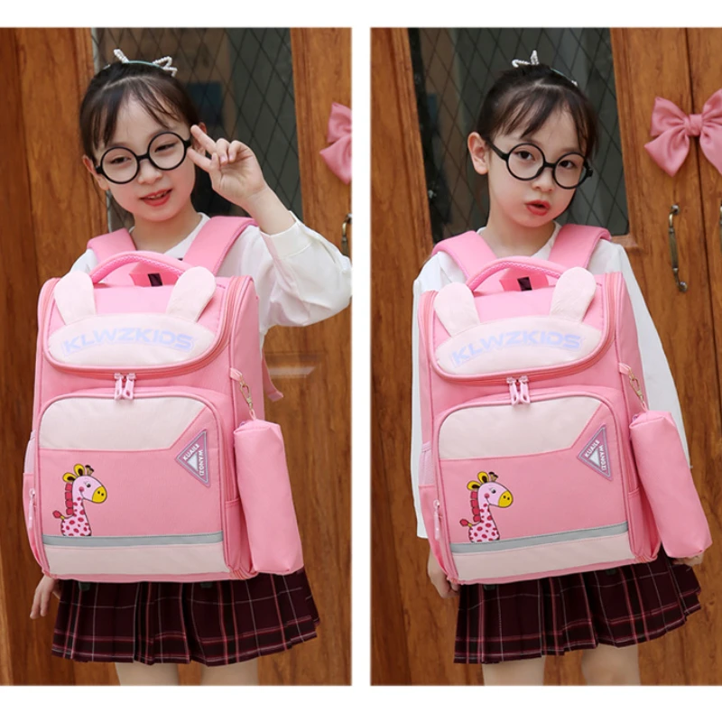 Grade 1-6 Primary Girl Boy Students Cartoon High-capacity Backpacks New Children Monster Cute Pen Bags All-match