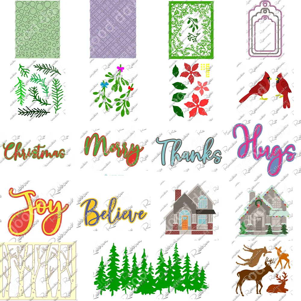 

New Houses Woods Animals Metal Cutting Dies Scrapbook Diary Decoration Embossing Template Diy Greeting Card Handmade Hot Sale