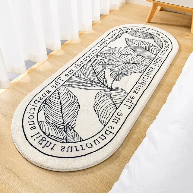 

Fluffy Soft Bedroom Carpet Nordic Flowers Kids Room Bedside Rug Bathroom Non-Slip Floor Mat Living Room Decoration Long Mats