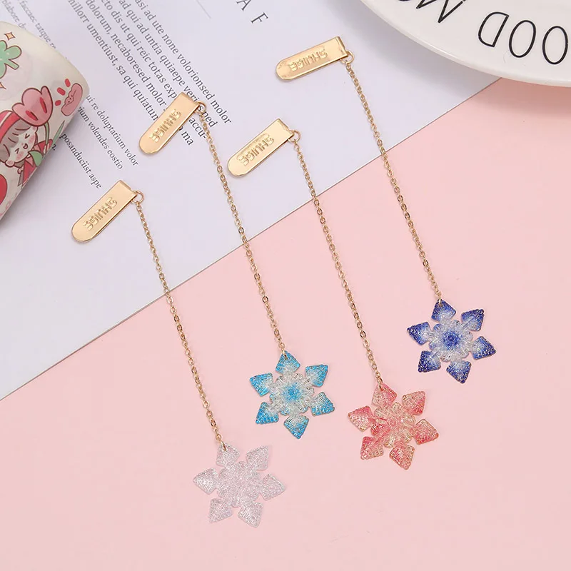 Acrylic Bookmark Snowflake Molding Personality Page Clip Lndependent Packaging Student Small Gift Stationery Supplies