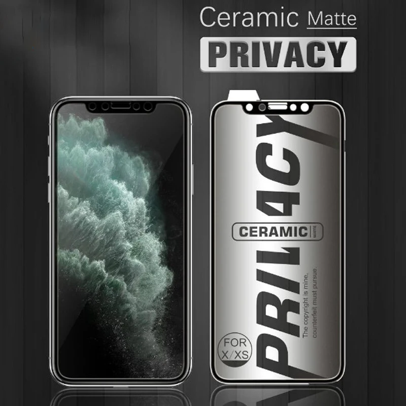 50Pcs Matte Soft Ceramic Anti-spy Screen Protector For iPhone 13 12 14 Pro Max 11 XS Max X XR 7 8 6 Plus Privacy Protective Film
