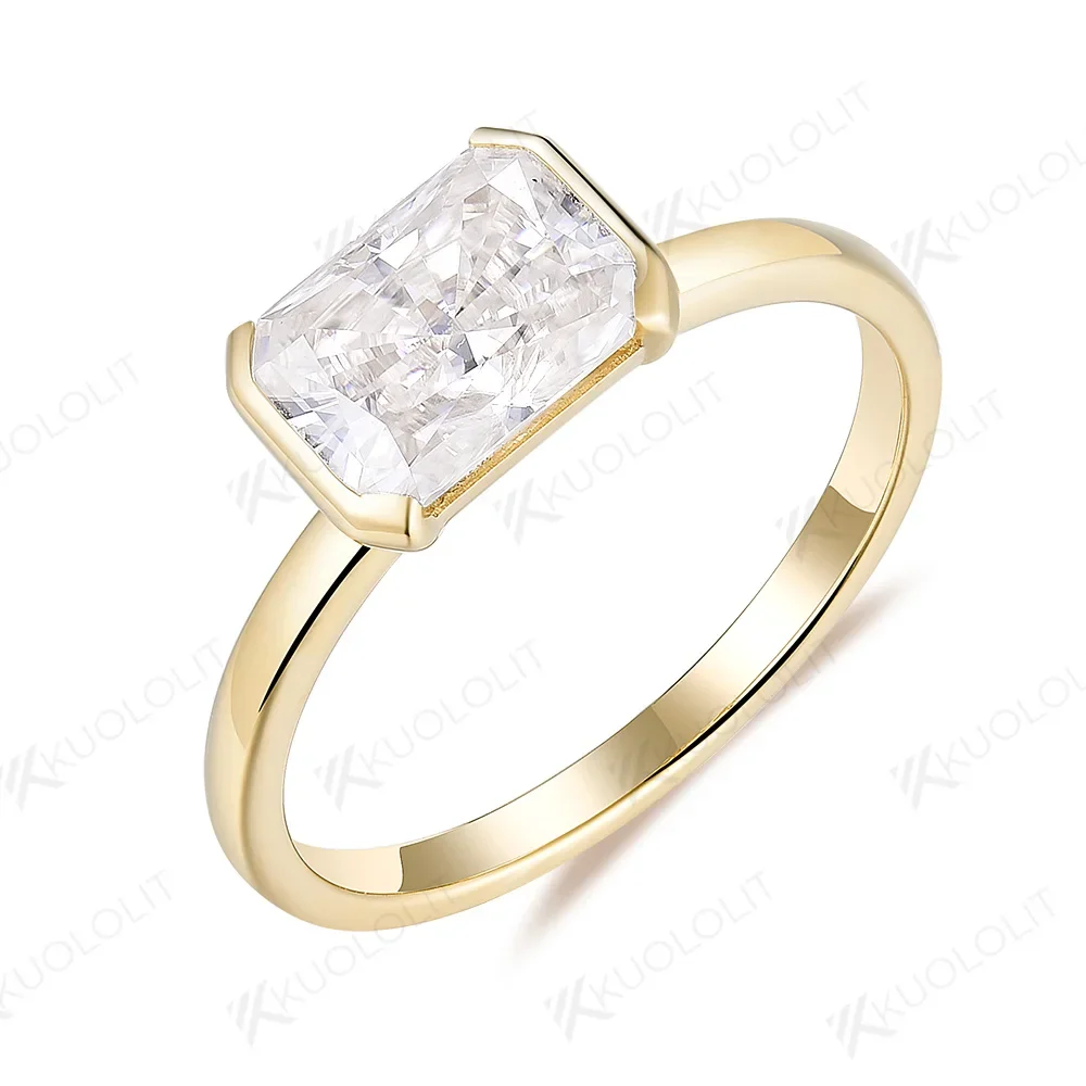 Женское кольцо Kuololit 2CT с сияющим муассанитом D/VS1