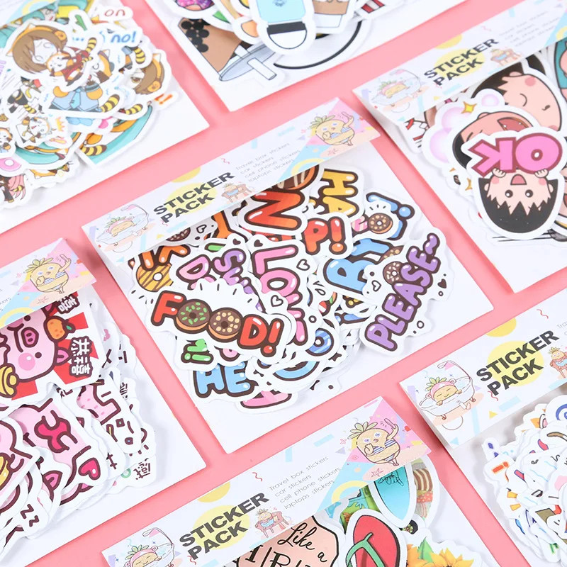 

40Pcs Decorative Cartoon Anime VSCO Stickers for Laptop Phone Luggage Waterproof Journal Scrapbook Album Supplies Decal Toy