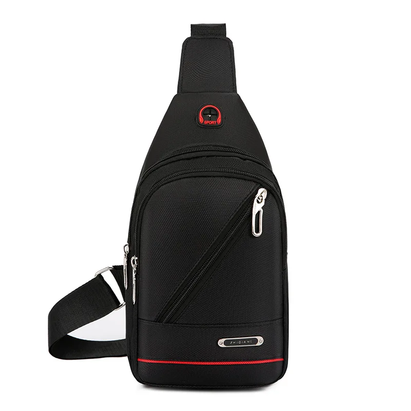 

Men Shoulder Bags USB Charging Earphones Cable Hole Crossbody Bags for Men Anti Theft Sports Chest Bag Short Trip Messengers Bag