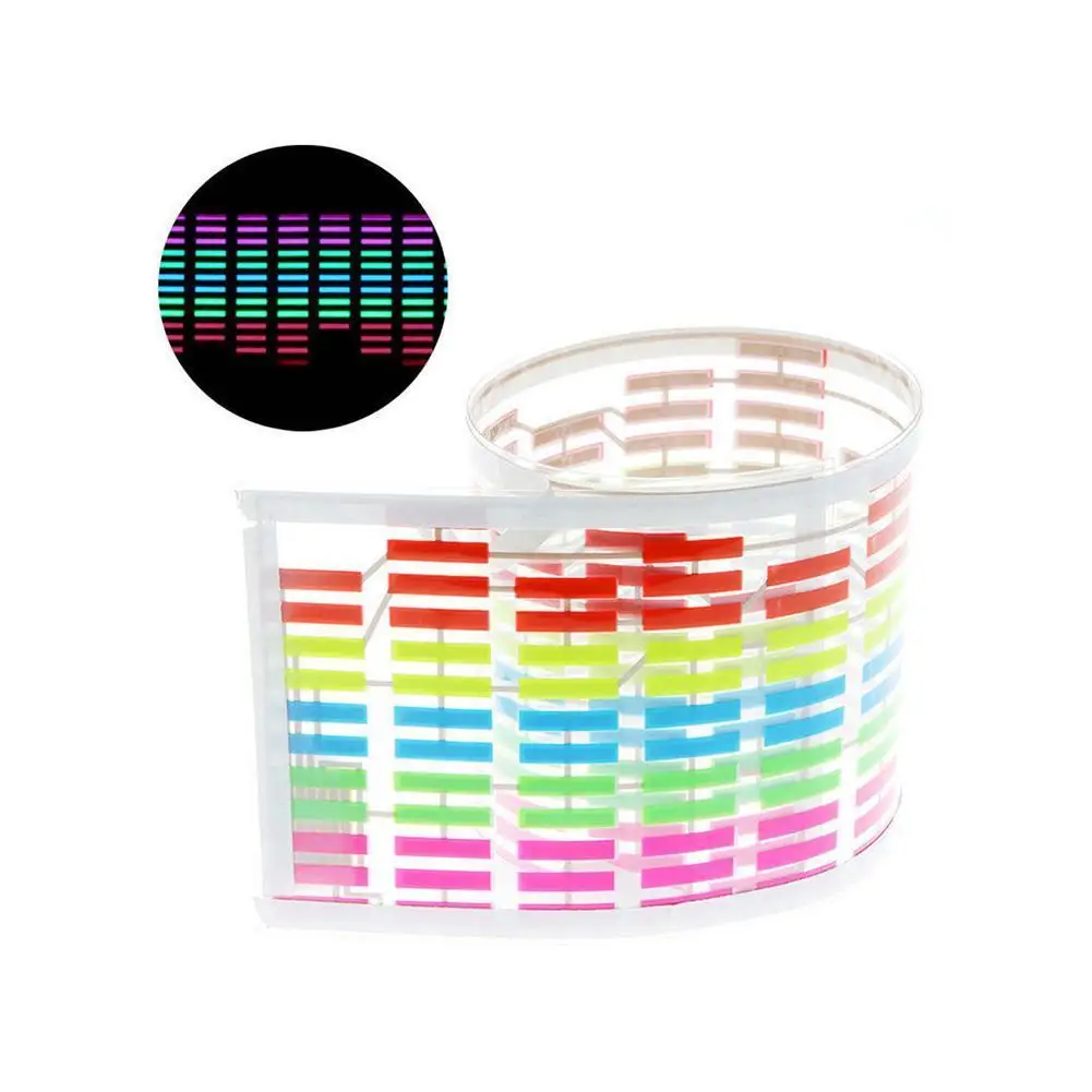 

Автомобильный светодиодный эквалайзер на лобовое стекло со звуковой активацией, автомобильный неоновый светильник EL, музыкальный ритм, ла...