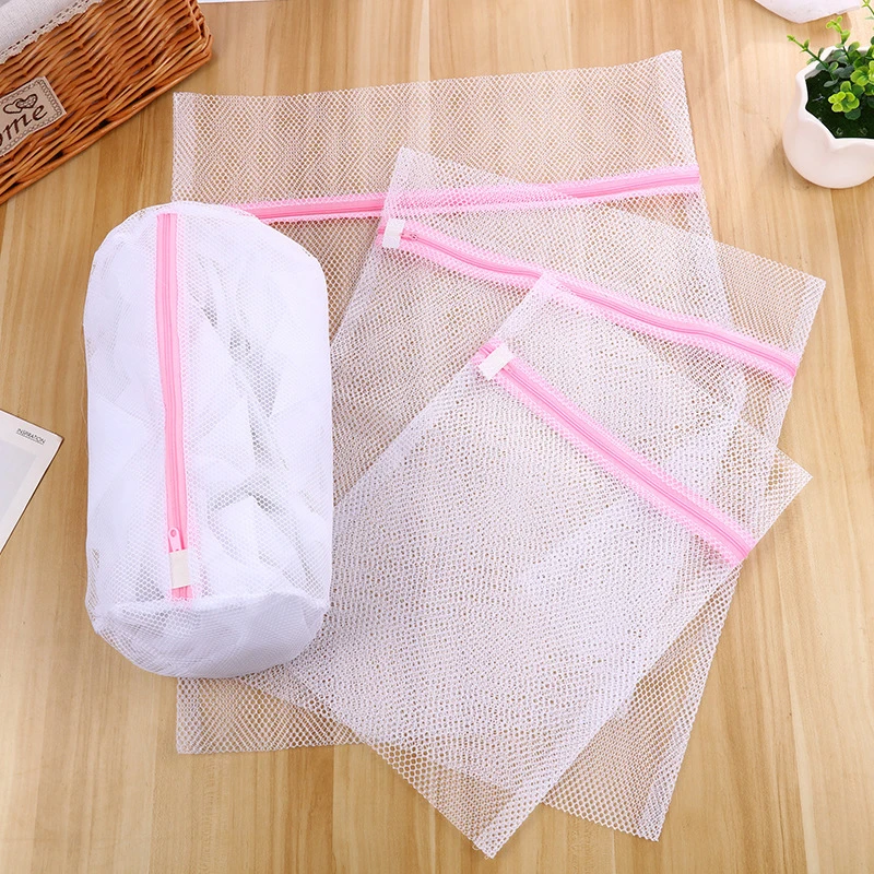 

3 Size Zippered Mesh Laundry Wash Bags Foldable Delicates Lingerie Bra Socks Underwear Washing Machine Clothes Protection Net
